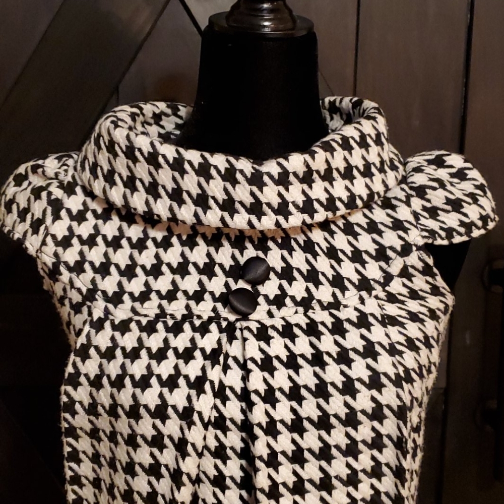 Houndstooth print winter dress